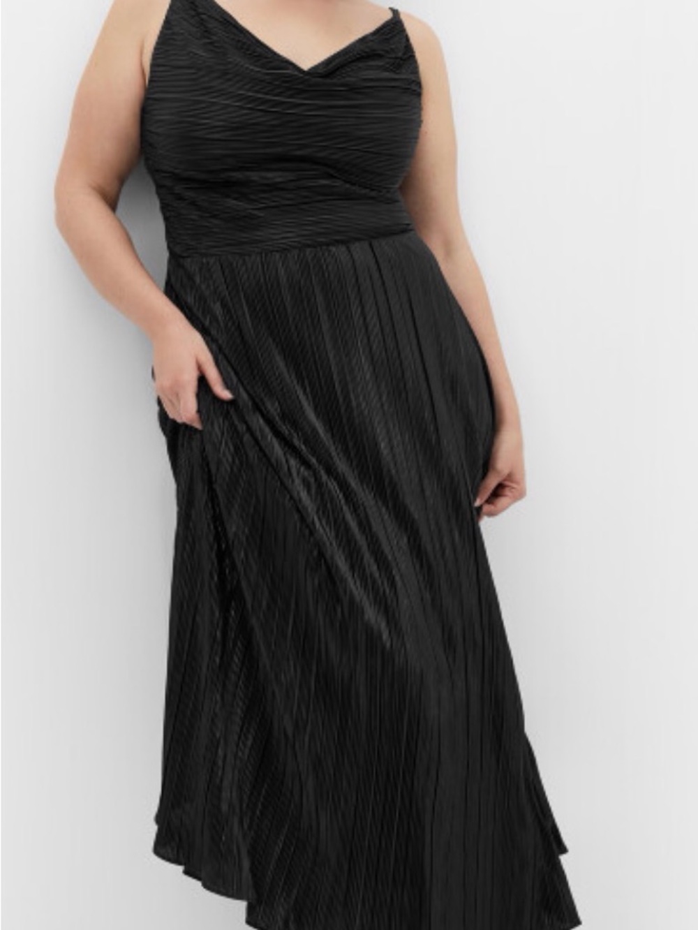City Chic Kamila Cowl Neck Metallic Dress - Size 18
